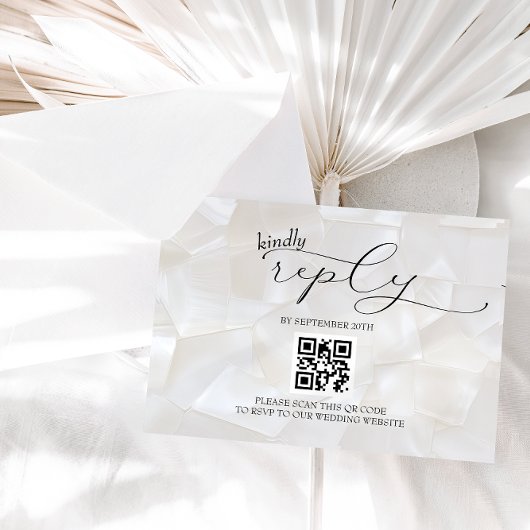 Moderne eenvoudige bruiloft QR RSVP Kaartje