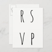 Moderne eenvoudige bruiloft RSVP briefkaarten (Voorkant / Achterkant)