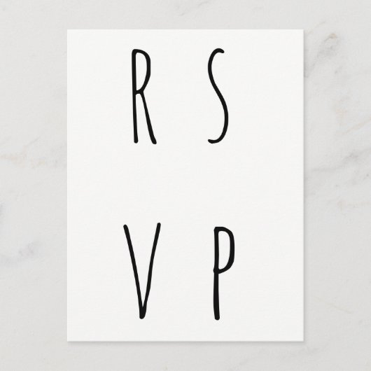 Moderne eenvoudige bruiloft RSVP briefkaarten (Voorkant)