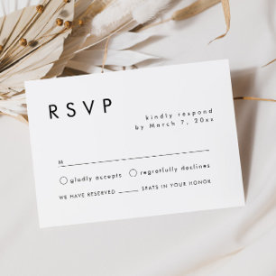 Moderne eenvoudige bruiloft RSVP Kaart