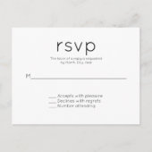 Moderne eenvoudige bruiloft RSVP Uitnodiging Briefkaart (Voorkant)