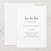 Moderne Eenvoudige Bruiloft Save The Date (Voorkant / Achterkant)