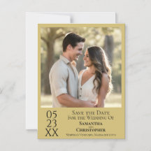 Moderne eenvoudige bruiloft Save the Date Photo Go