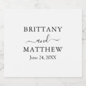 Moderne, eenvoudige bruiloft sparkling wijnetiket (Enkel label)