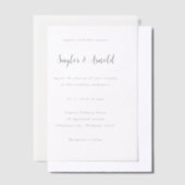 Moderne Eenvoudige Bruiloft Vellum Uitnodigingen (Offset)
