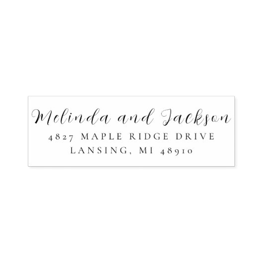Moderne Eenvoudige Bruiloft Zelfinktende Stempel (Design)