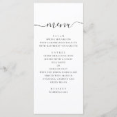 Moderne eenvoudige bruiloft. Zwart en wit schrift Menu (Voorkant)