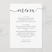 Moderne eenvoudige bruiloft. Zwart en wit script Menu (Voorkant)