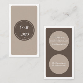 Moderne eenvoudige bruine crème minimalistisch visitekaartje