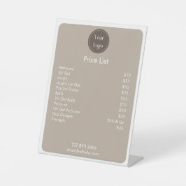 Moderne eenvoudige bruine crème minimalistische pr reclamebord met voetstuk