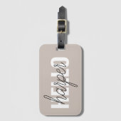 Moderne eenvoudige bruine Hallo en u noemt Bagagelabel (Voorkant (verticaal))