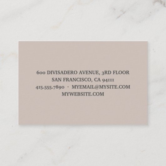 Moderne eenvoudige bruine Hallo en u noemt Visitekaartje (Achterkant)