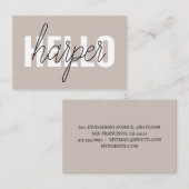 Moderne eenvoudige bruine Hallo en u noemt Visitekaartje (Voorkant / Achterkant)