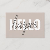 Moderne eenvoudige bruine Hallo en u noemt Visitekaartje (Voorkant)