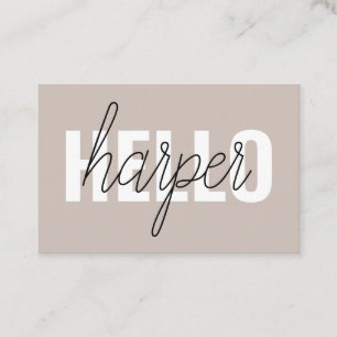Moderne eenvoudige bruine Hallo en u noemt Visitekaartje