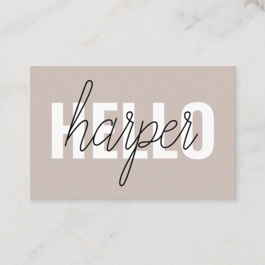 Moderne eenvoudige bruine Hallo en u noemt Visitekaartje (Voorkant)