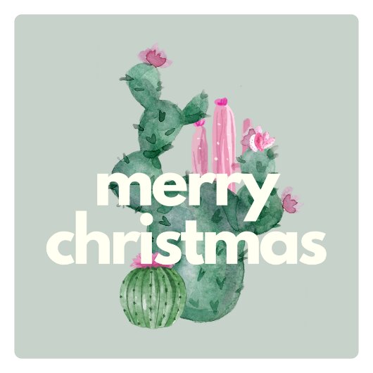 Moderne eenvoudige Cacti Christmas Classic Sticker