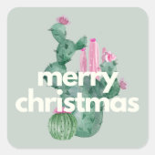 Moderne eenvoudige Cacti Christmas Classic Sticker (Voorkant)