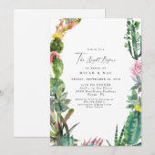 Moderne eenvoudige cactus die de nacht voor elkaar kaart (Voorkant / Achterkant)