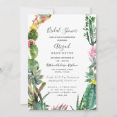 Moderne eenvoudige cactus Succulent Vrijgezellenfe Kaart (Voorkant)