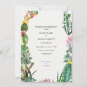 Moderne Eenvoudige Cactus Succulent Wedding Uitnod Kaart (Voorkant)