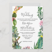 Moderne Eenvoudige Cactus Succulent Wedding Uitnod Kaart (Voorkant / Achterkant)
