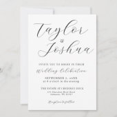 Moderne Eenvoudige Calligrafie Weddenschap Kaart (Voorkant)