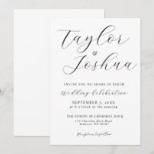 Moderne Eenvoudige Calligrafie Weddenschap Kaart (Voorkant / Achterkant)