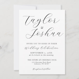 Moderne Eenvoudige Calligrafie Weddenschap Kaart