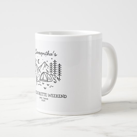 Moderne Eenvoudige Camping Bachelorette Feest Natu Grote Koffiekop (Voorkant rechts)