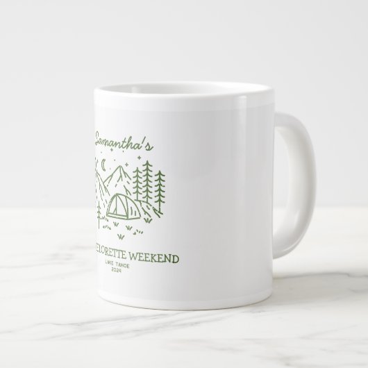 Moderne Eenvoudige Camping Bachelorette Feest Natu Grote Koffiekop (Voorkant rechts)