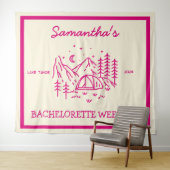 Moderne Eenvoudige Camping Bachelorette-feest Natu Wandkleed (In Situ (horizontaal))