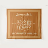 Moderne Eenvoudige Camping Bachelorette Feest Natu Wandkleed (Voorkant (horizontaal))