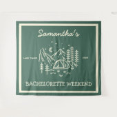 Moderne Eenvoudige Camping Bachelorette Feest Natu Wandkleed (Voorkant (horizontaal))