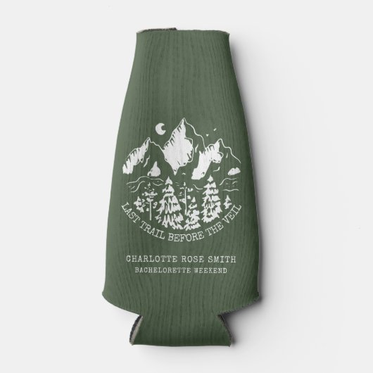 Moderne Eenvoudige Camping Bachelorette Party Flesjeskoeler (Voorkant)