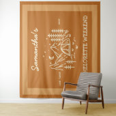 Moderne Eenvoudige Camping Bachelorette Party Natu Wandkleed (In situ)