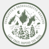 Moderne Eenvoudige Camping Weekend Afscheid Als Me Ronde Sticker (Voorkant)