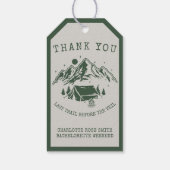 Moderne Eenvoudige Camping Weekend Bachelorette Fe Cadeaulabel (Achterkant)