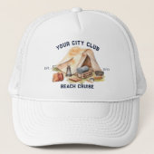 Moderne Eenvoudige Camping Weekend Bachelorette Fe Trucker Pet (Voorkant)