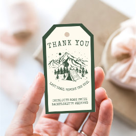 Moderne Eenvoudige Camping Weekend Bachelorette Pa Cadeaulabel