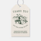 Moderne Eenvoudige Camping Weekend Bachelorette Pa Cadeaulabel (Achterkant)