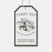 Moderne Eenvoudige Camping Weekend Bachelorette Pa Cadeaulabel (Achterkant)