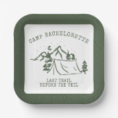 Moderne Eenvoudige Camping Weekend Bachelorette Pa Papieren Bordje (Voorkant)