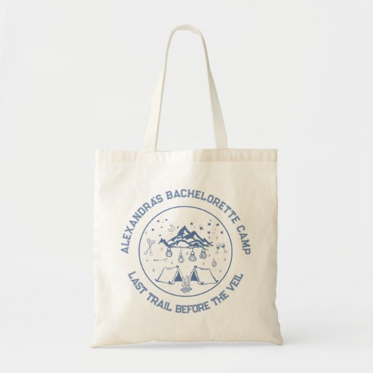 Moderne Eenvoudige Camping Weekend Bachelorette Pa Tote Bag (Voorkant)