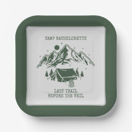 Moderne Eenvoudige Camping Weekend Jonggezellenfee Papieren Bordje