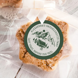 Moderne Eenvoudige Camping Weekend Meisjesuitje Ronde Sticker