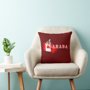 Moderne Eenvoudige Canadese Canada Script kaart Vl Kussen
