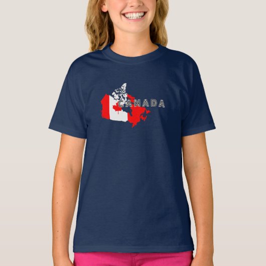 Moderne Eenvoudige Canadese Canada Script kaart Vl T-shirt (Voorkant)