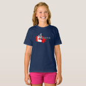 Moderne Eenvoudige Canadese Canada Script kaart Vl T-shirt (Voorkant volledig)
