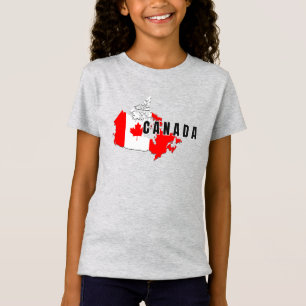 Moderne Eenvoudige Canadese Canada Script kaart Vl T-shirt